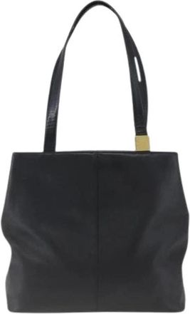 Burberry Pre-owned Leren Schoudertas - Dames - Vintage Shopper - Zwart - ONE Size - Leer - Vintage