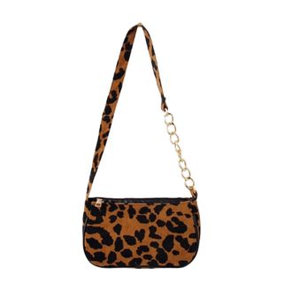 Generic Womens Plush Bags Vintage Street Chain Handbag Plush Leopard Women Shoulder Bag Daily Totes