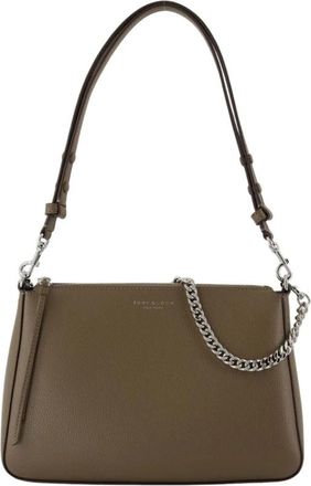 Tory Burch Leren Schoudertas - Khaki - Dames - Schoudertassen - Bruin - ONE Size - Leer - Tassen