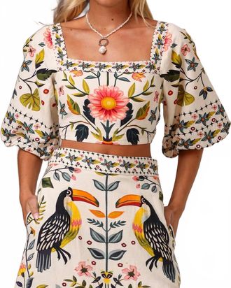 Shore Leave Bonnie Squared Neckline Top In Birdsong Blossom