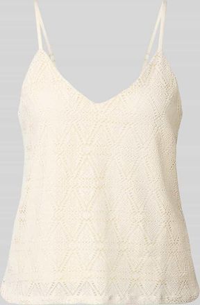 Vero Moda Regular Fit Top mit Spitze Modell MAYA in Offwhite, Gr&ouml;&szlig;e XL
