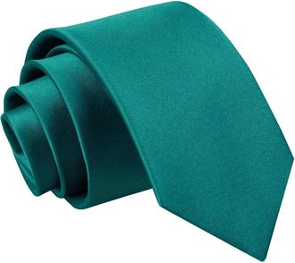 DQT Boys Plain Satin Wedding Formal Casual Communion Page Boy Classsic Neck Tie 7-12 Years Old - Teal