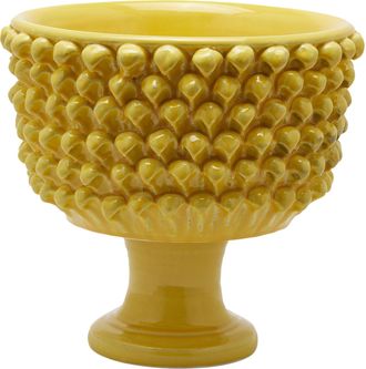 Schubiger M&ouml;bel Vase Tannenzapfen Schale mit Fuss, Keramik H: 31 cm