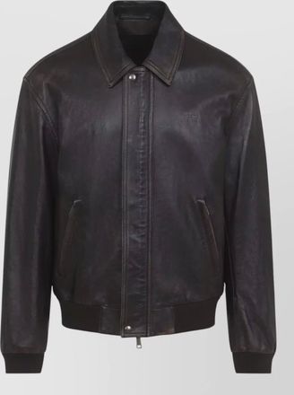 Prada lamb leather regular-fit bomber jacket