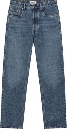 Miu Miu Rechte spijkerbroek - Dames - Regular Fit Jeans - Blauw - W27 - Katoen - Jeans