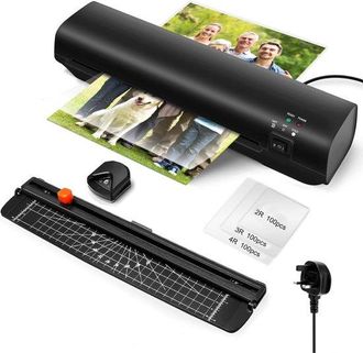OEM Plastificadora A4 Opciones Laminaci&oacute;n Caliente Fr&iacute;o, Equipada Funci&oacute;n Antiatascos Abs, Calentamiento R&aacute;pido, Documentos Hasta A4, Color Negro