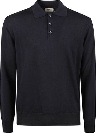 Altea Polo Neck Button-Placket Virgin Wool Sweater