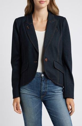 Wit & Wisdom Crop Knit Blazer in Dark Indigo at Nordstrom Rack, Size Medium