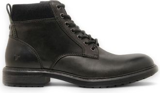 Windsor Smith Beau - Mens Black Lace Up Side Zip Leather Chelsea Boots