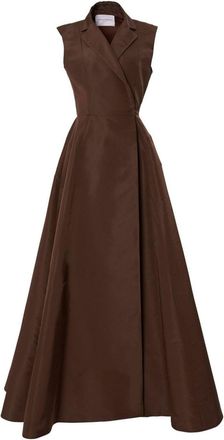 Carolina Herrera silk trench gown - women - Silk - 4 - Brown