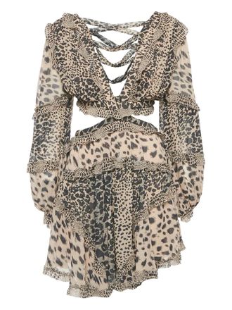 Zimmermann leopard-print mini dress - Neutrals
