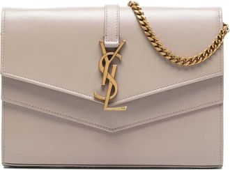 Saint Laurent 2013-2025 Leather Monogram Sulpice Wallet on Chain crossbody bag - Bruin