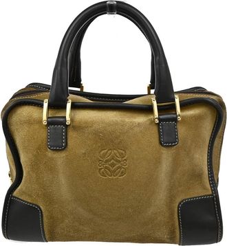 Loewe Amazona Bag Suede Beige Suede Handbag (Pre-Owned)