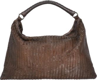 Reptiles House Textured Brown Shopper Bag with Zip Closure