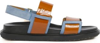 Marni Fussbett Sandalen - Dames - Sandalen - Bruin - 41 EU - Leer - Schoenen