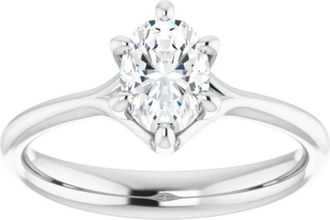 Pompeii3 3/4Ct Oval Solitaire Diamond Engagement Ring Lab Grown 14k White or Yellow Gold