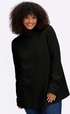 Sheego Rollkragenpullover SHEEGO Pullover, Damen, Gr. 52/54, schwarz, 100% Polyacryl, unifarben, Pullover Rollkragenpullover