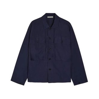 Ymc You Must Create Casual Shirts, male, Blue, Size: XL Military Shirt