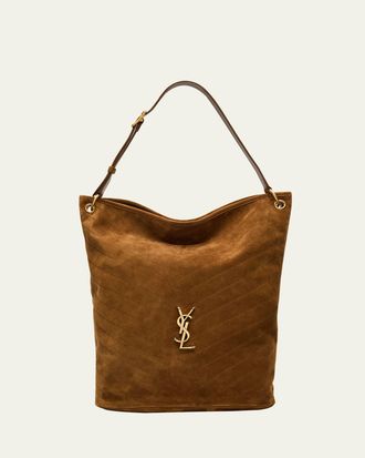 Saint Laurent Niki YSL Bucket Bag in Quilted Suede