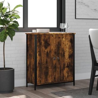Berkfield Home Sideboard Smoked Oak 70x30x80 cm Engineered Wood in Brown | Size: 70 x 30 x 80 cm