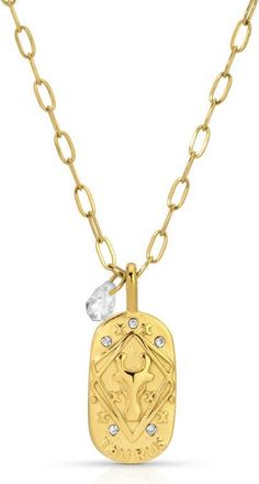 Kozakh Cielo Zodiac Pendant Necklace in Taurus/gold at Nordstrom