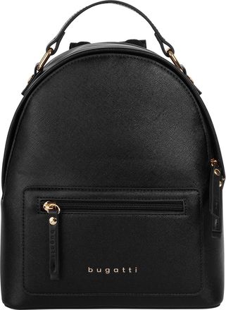 Bugatti Cityrucksack BUGATTI ELLA SAFFIANO, Damen, Gr. B/H/T: 23cm x 28cm x 11cm, onesize, schwarz, Polyurethan (100%), Rucks&auml;cke Cityrucksack