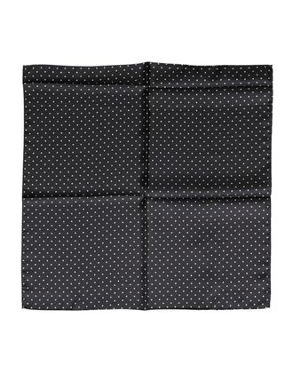 Dolce & Gabbana Womens Black Polka Dot Silk Square Foulard Scarf And White