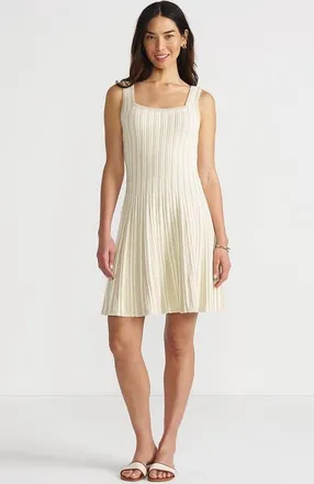 Lands End Square Neck Above Knee Sweater Dress in Oatmeal Heather at Nordstrom, Size X-Large