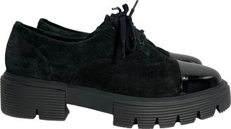 Stuart Weitzman Nolita Platform Oxford Shoes in Black Suede