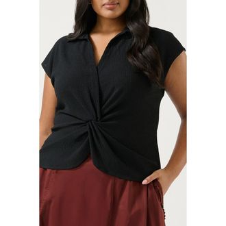 Estelle Harko Twist Front Top in Black at Nordstrom, Size 18W