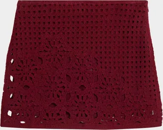Frame Denim The Postcard Crochet Mini Skirt