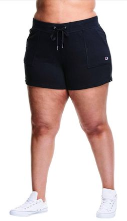Champion Womens French Terry Plus Size Shorts In Black