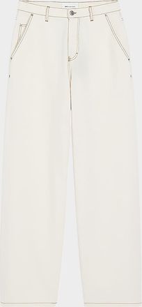 Ami Men & apos;s Cotton Contrast-Stitched Wide-Leg Trousers