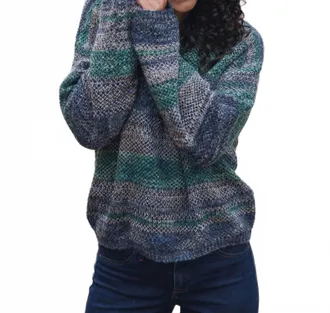 Papillon Space Dye Sweater In Green Multi
