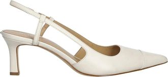 Michael Kors Schoenen, Dames, Wit, 39 EU, Leer, Alora Toe Cap Mid Sling