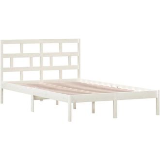 vidaXL Estructura De Cama Madera Maciza De Pino Blanco 120x200 Cm Vidaxl