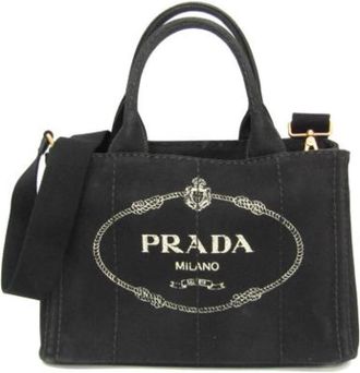 Prada Pre-owned Canvas Tote Bag - Dames - Vintage Shopper - Zwart - ONE Size - Vintage
