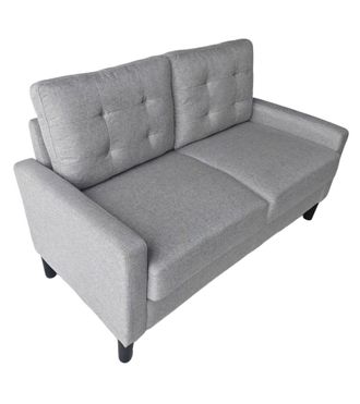 Home Heavenly Home Heavenly - Sof&aacute; Dubi Cojines Desenfundables, Respaldo Con Capiton&eacute;, Estructura De Madera De Pino 86x140-184x76 Cm. Color: Gris Claro 2 Plazas
