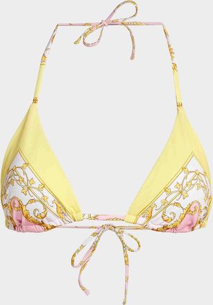 Versace Printed Tie Bikini Top