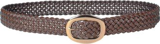 Linea Pelle Chunky Braided C-Bar Buckle Belt in Chocolate at Nordstrom Rack, Size X-Large