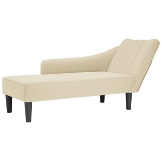 vidaXL Sdraio con Bracciolo Destro in Tessuto Crema - Vidaxl