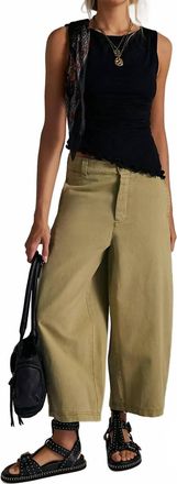 Free People Womens Lay Down Chino Trousers In Aloe