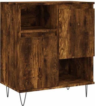 vidaXL Aparador Madera Contrachapada Color Roble Ahumado 60x35x70 Cm Vidaxl