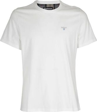 Barbour T-Shirts, male, White, 2XL, Tartan Sports Tee White Short Sleeve