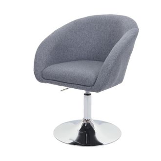 Hhg Nunca Usado] Silla De Comedor Hhg 247, Silla De Cocina Silla Giratoria Silla De Sal&oacute;n, Giratoria Regulable En Altura, Tela/textil Gris Oscuro