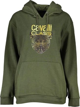 Cavalli Cotton Sweater - Dames - Hoodies - Groen - XL - Katoen - Hoodies & sweatvesten