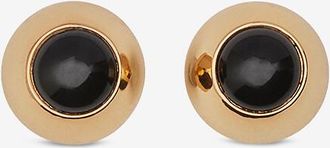 Julietta Goldene Ohrstecker mit Onyx Bombé