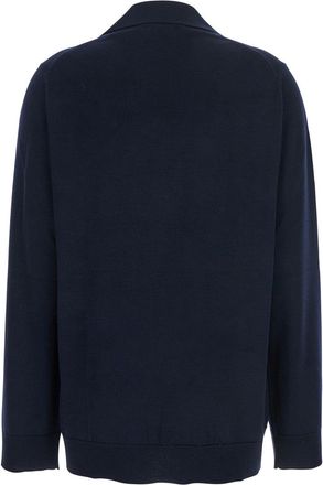 Gucci Womens Blue Polo Collar Sweater With Gg Logo Wool Top