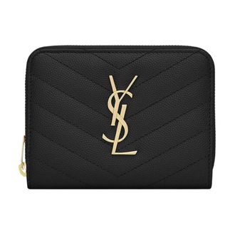 Saint Laurent Matelass&eacute; Compact Wallet - female - Saint Laurent - Wallets & Cardholders - Black - ONE SIZE - Accessories