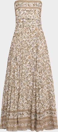 Veronica Beard Lana Floral Strapless Maxi Dress